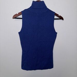 Etcetera Sleeveless Turtleneck Tank in Navy Blue